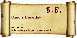 Busch Benedek névjegykártya